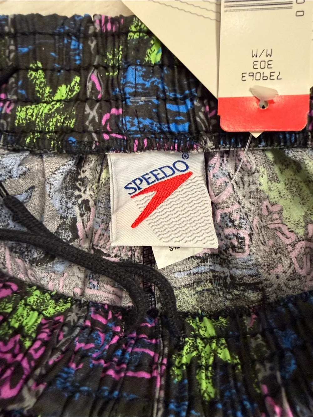 NWT vintage Speedo cotton baggy jogger pants 90’s Y2K multi abstract print S/M